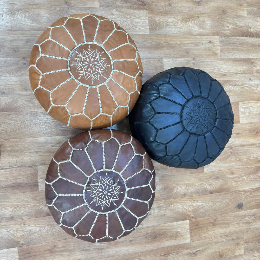 Handmade Genuine Moroccan Leather Pouf