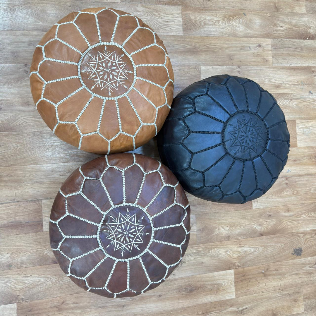 Handmade Genuine Moroccan Leather Pouf