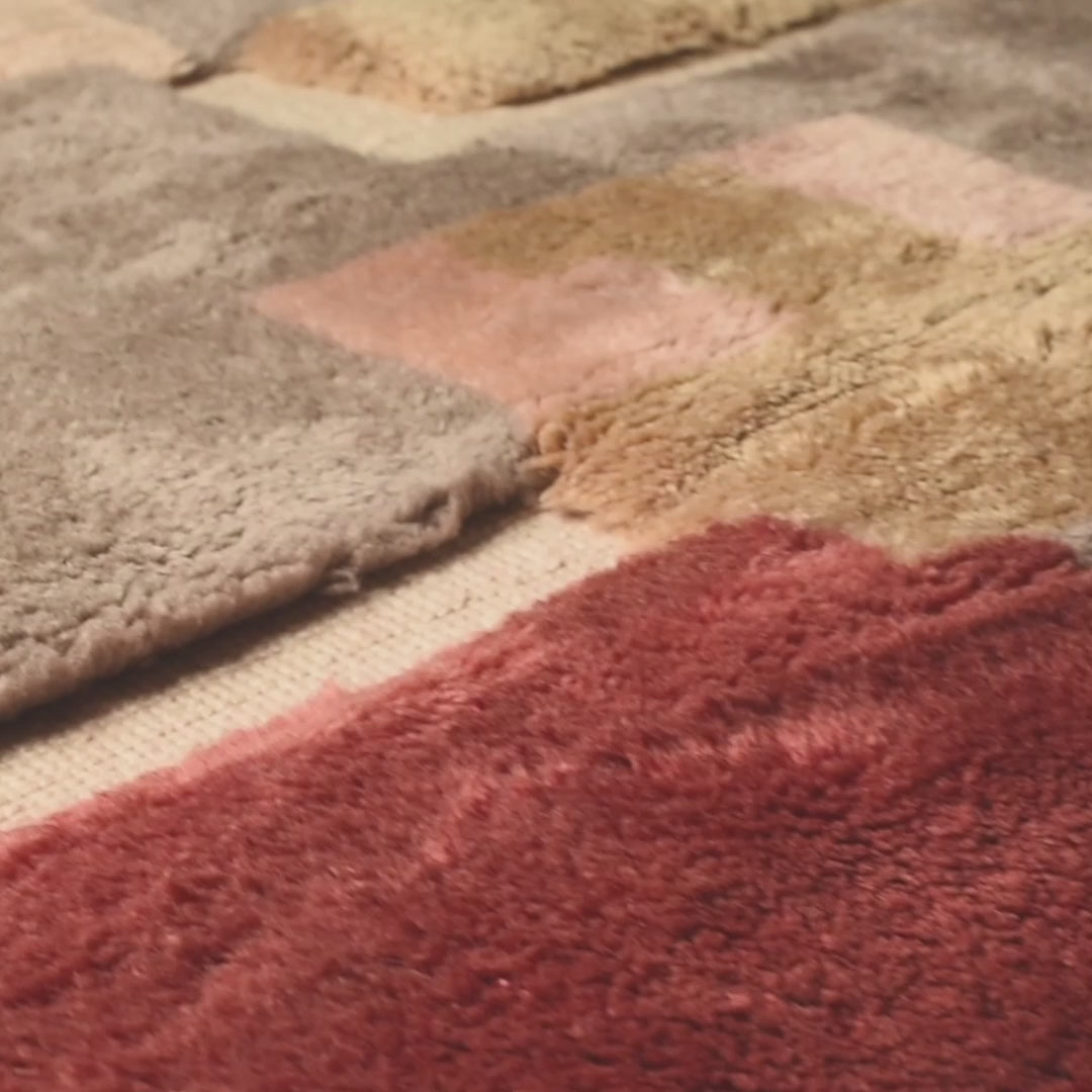 Color Block Beni Mrirt Rug – Modern Moroccan Wool Design
