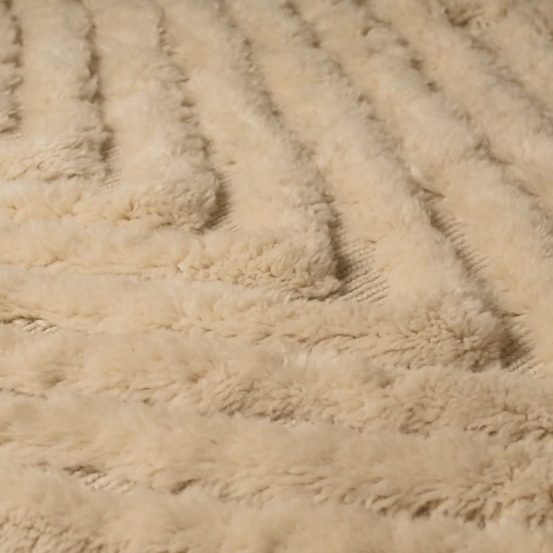 Ivory Diamond Moroccan Wool Rug – Luxe Minimalist Style