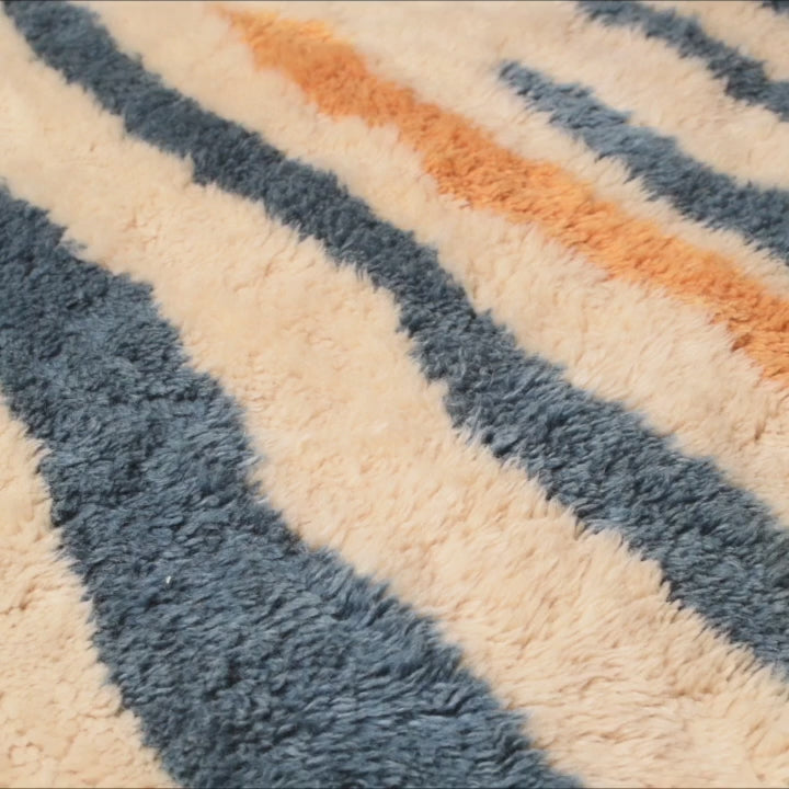 Colorful Starburst Moroccan Wool Rug – Handwoven Art