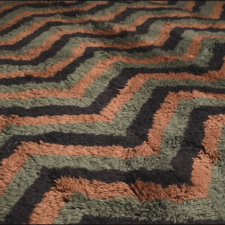 Zigzag Moroccan Rug in Earth Tones – Handmade Wool