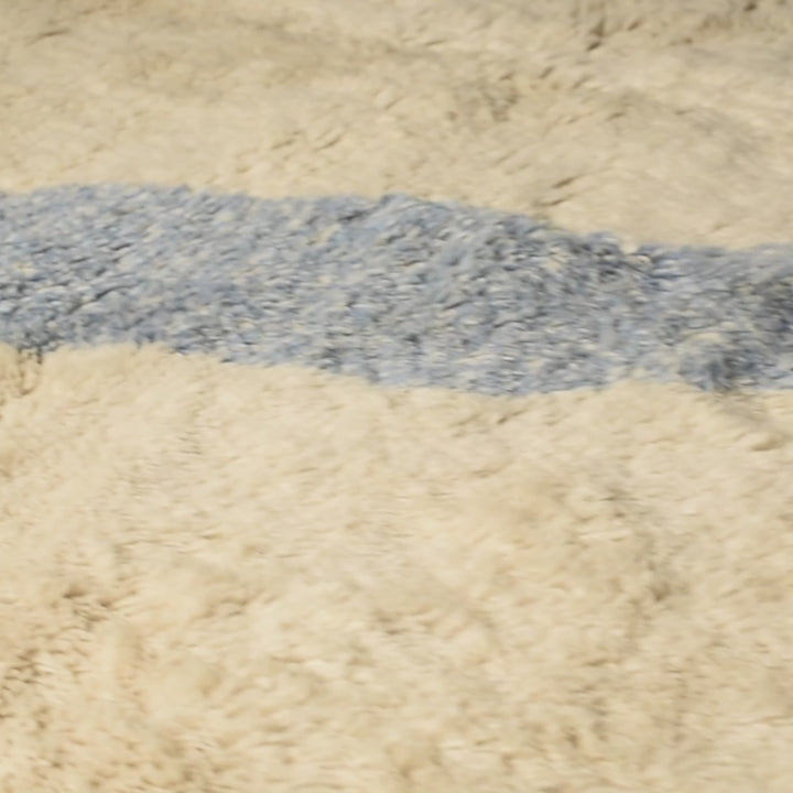 Plush Blue Diamond Beni Mrirt Rug – Soft Moroccan Wool Comfort
