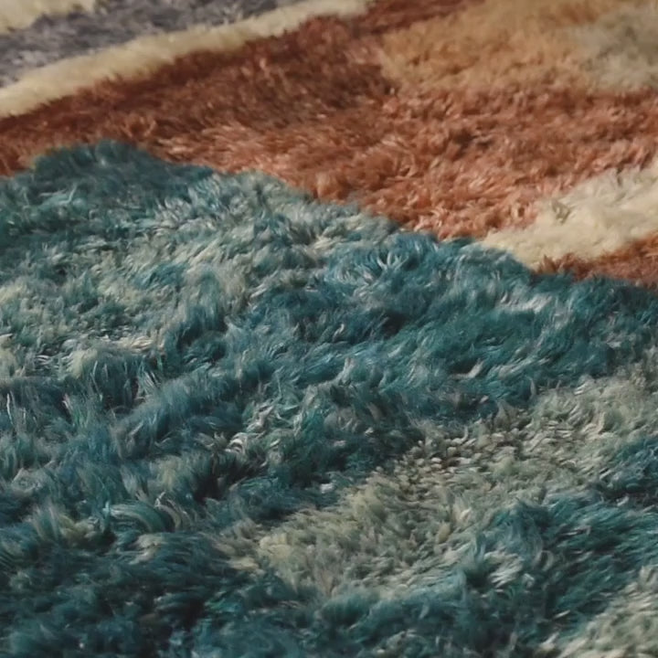 Colorful Abstract Moroccan Wool Rug – Handmade Rug