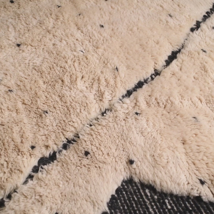 Beni Ourain Moroccan Rug with Diamond and Dotted Pattern