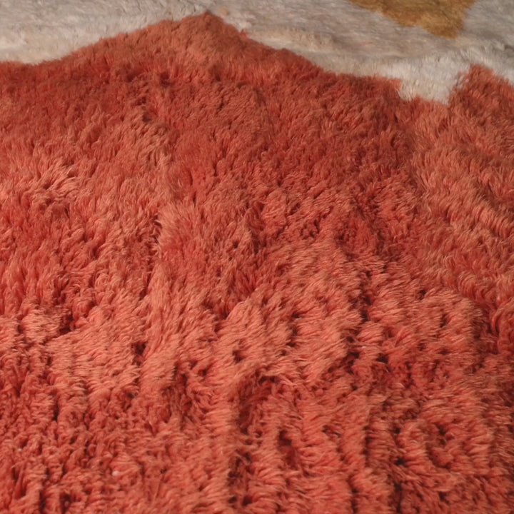 Sunset Landscape Moroccan Rug in Warm Terracotta and Ochre Tones