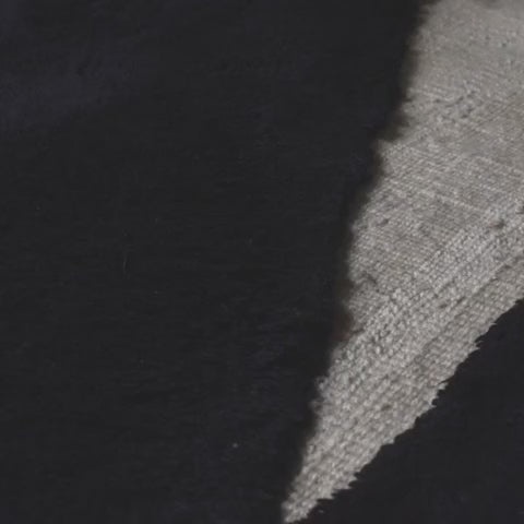 Black Abstract Modern Moroccan Rug – Handmade Wool Carpet