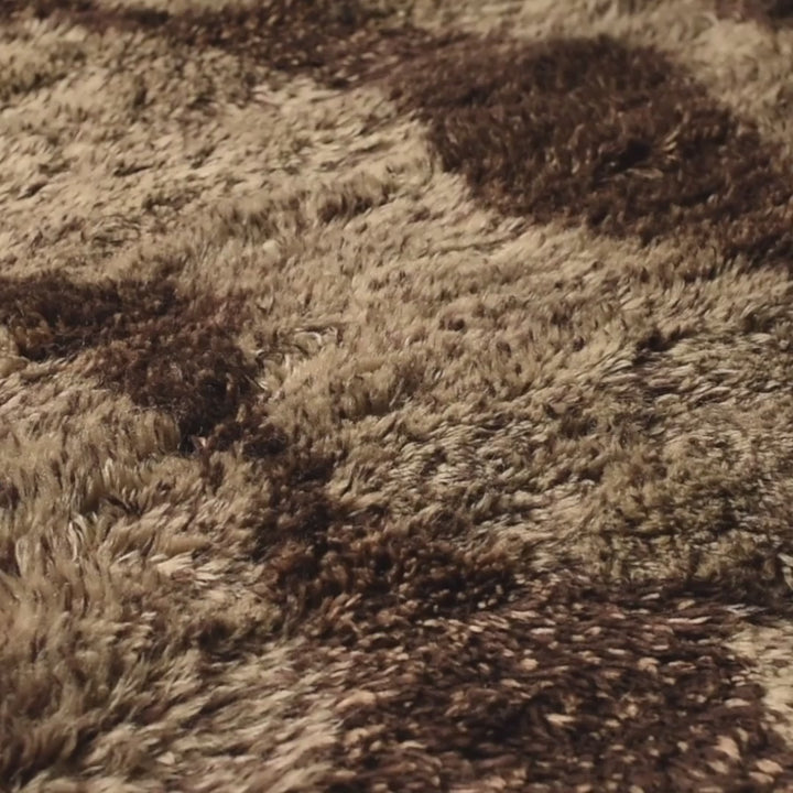 Beni Mrirt Wool Rug – Organic Bubble Motif in Natural Earth Tones