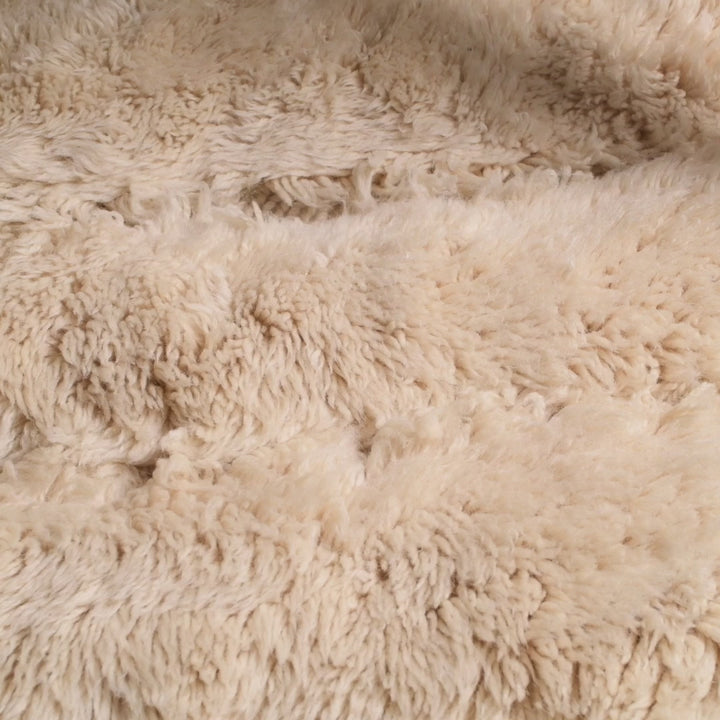 White Moroccan Wool Runner Rug with Subtle Diamonds