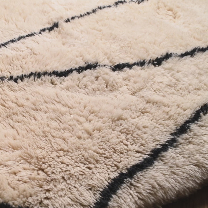 Beni Ourain Moroccan Wool Runner – Minimalist Stripes