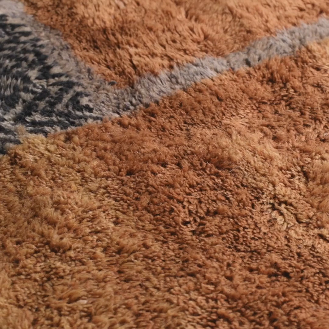 Modern Patchwork Beni Mrirt Rug – Custom Moroccan Wool