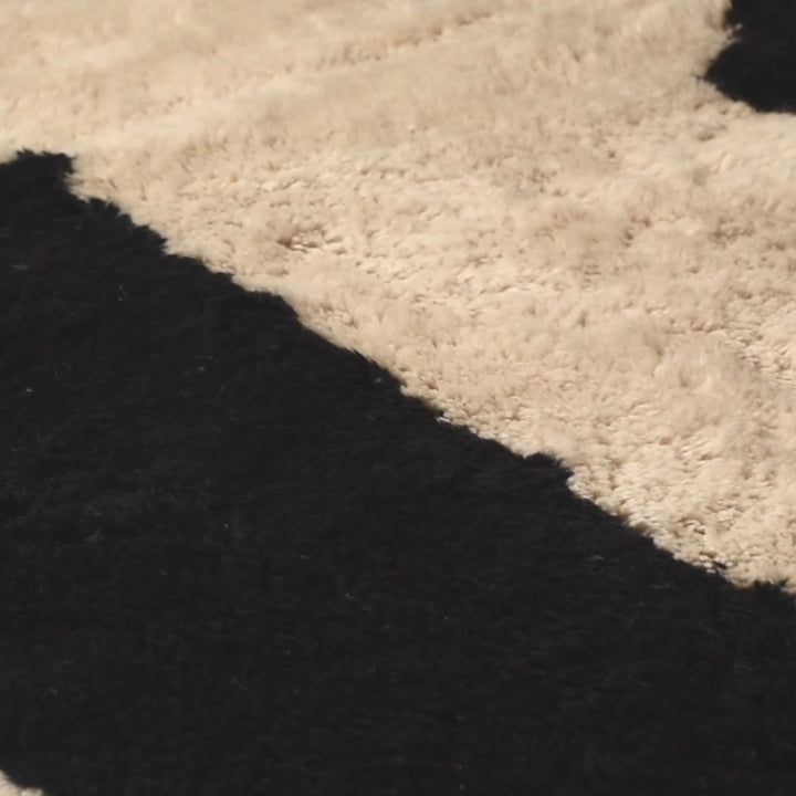 Black and White Abstract Custom Made Moroccan Rug