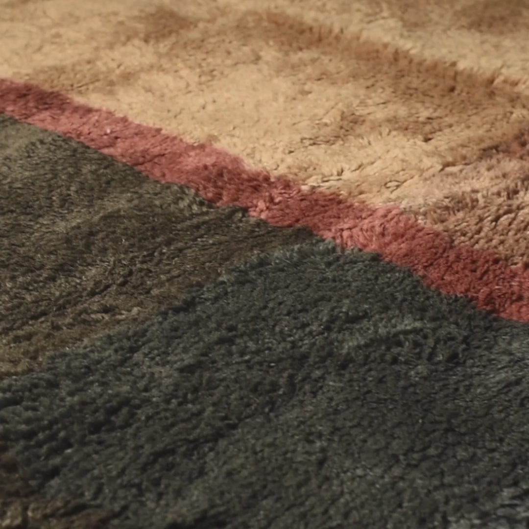 Colorblock Moroccan Wool Rug – Earthy Tones Modern Design