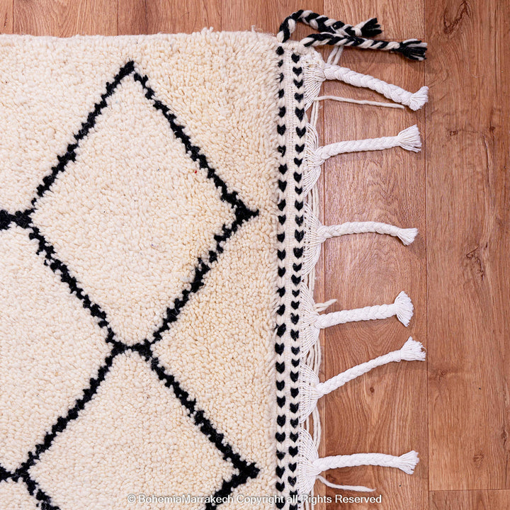 Custom Beni Ourain rug - Moroccan rug - Black and white moroccan rug