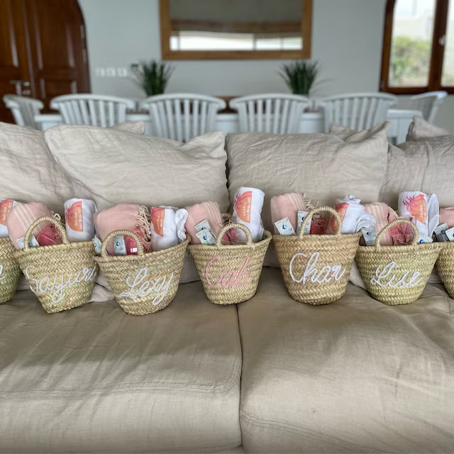 Personalized Moroccan Straw Basket – Handmade Name Beach Tote