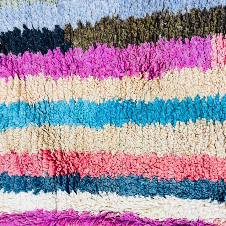 Vintage Moroccan Rug – Striped &amp; Geometric Design