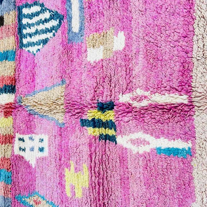 Vintage Moroccan Rug – Striped &amp; Geometric Design