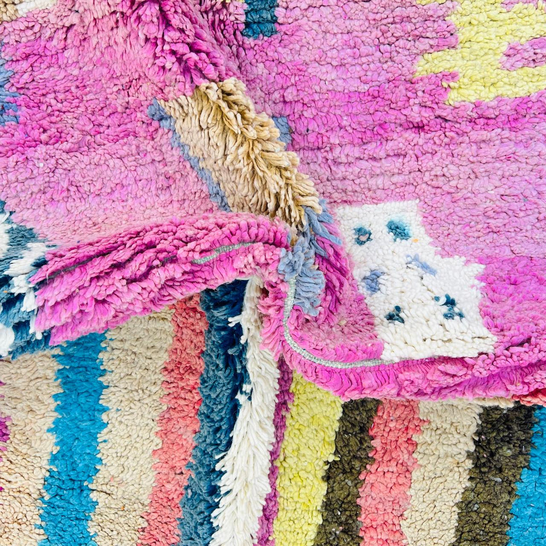 Vintage Moroccan Rug – Striped &amp; Geometric Design