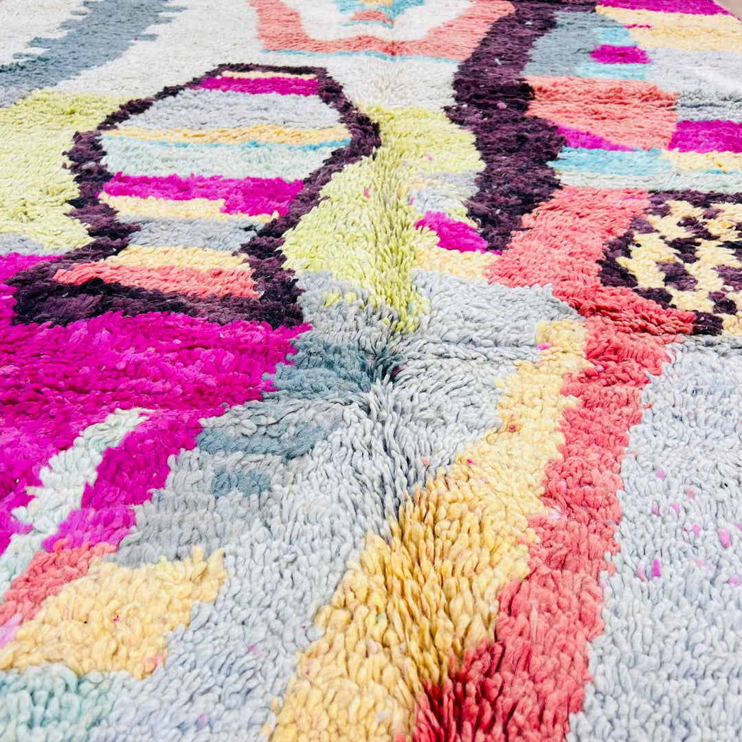 vintage moroccan berber wool rug colorful abstract handmade