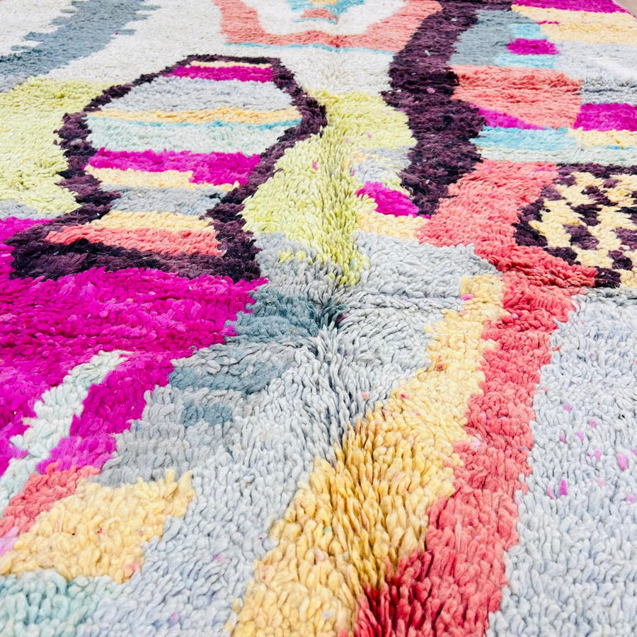 vintage moroccan berber wool rug colorful abstract handmade