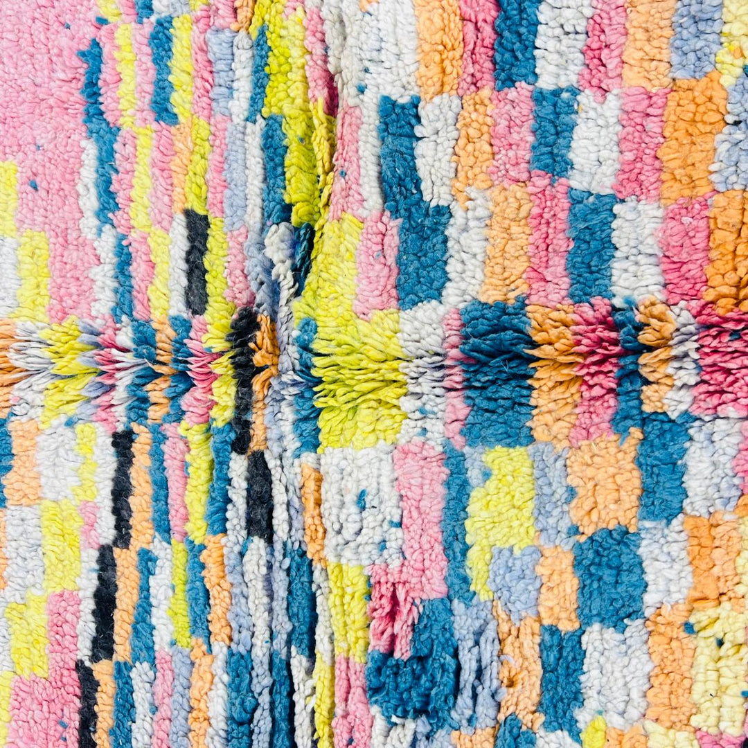 vintage moroccan berber wool rug pink geometric handmade