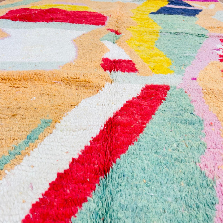 vintage moroccan berber wool rug colorful abstract handmade