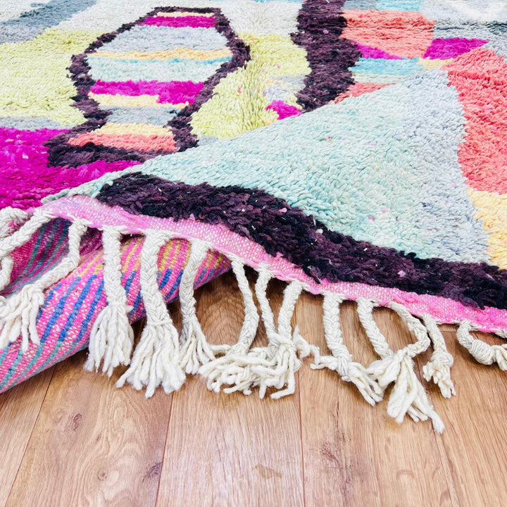 vintage moroccan berber wool rug colorful abstract handmade