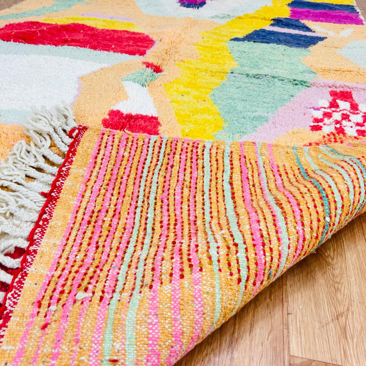 vintage moroccan berber wool rug colorful abstract handmade