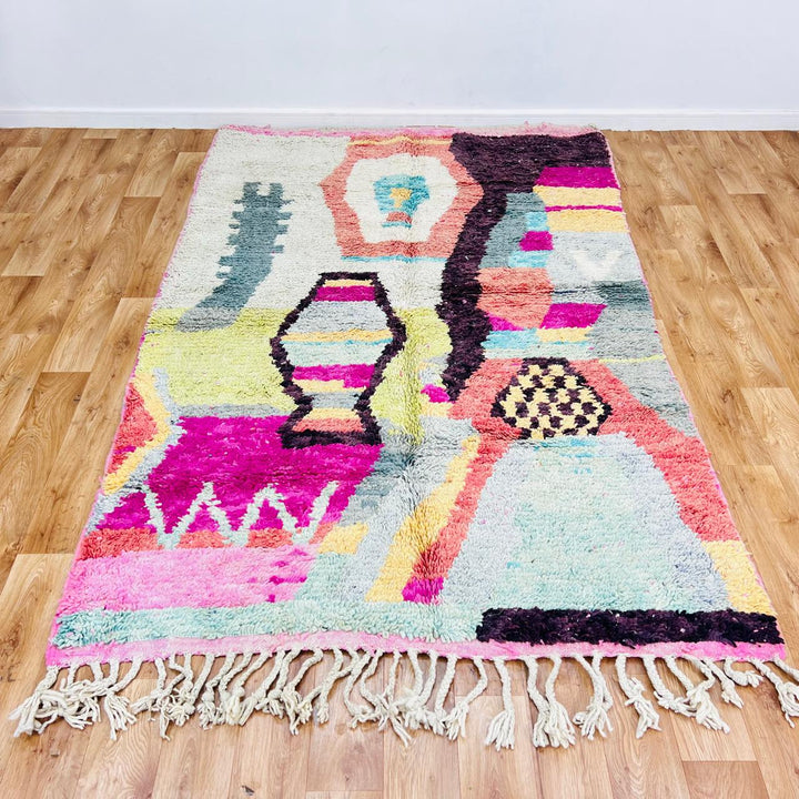 vintage moroccan berber wool rug colorful abstract handmade