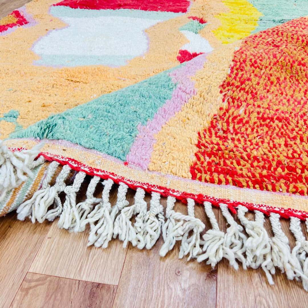 vintage moroccan berber wool rug colorful abstract handmade