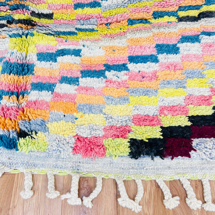vintage moroccan berber wool rug pink geometric handmade