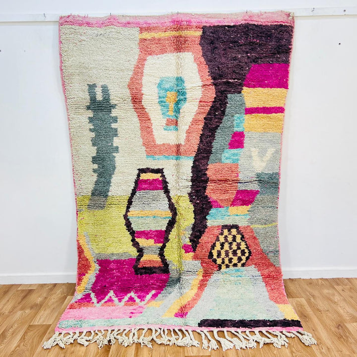 vintage moroccan berber wool rug colorful abstract handmade