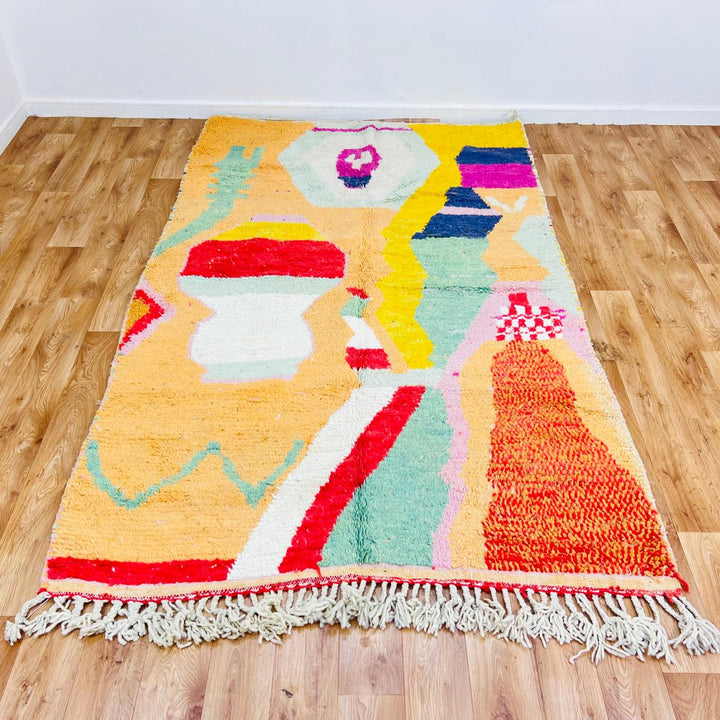 vintage moroccan berber wool rug colorful abstract handmade