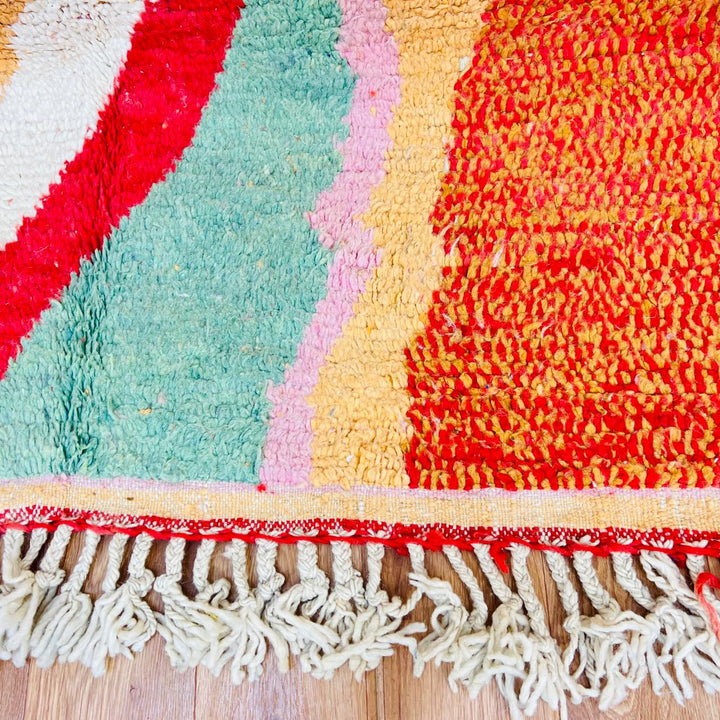 vintage moroccan berber wool rug colorful abstract handmade