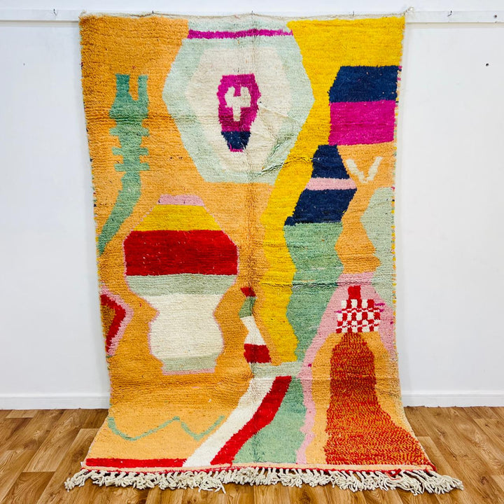 vintage moroccan berber wool rug colorful abstract handmade