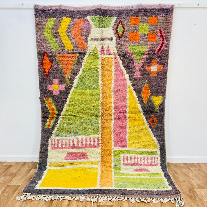 vintage moroccan berber wool rug colorful abstract handmade