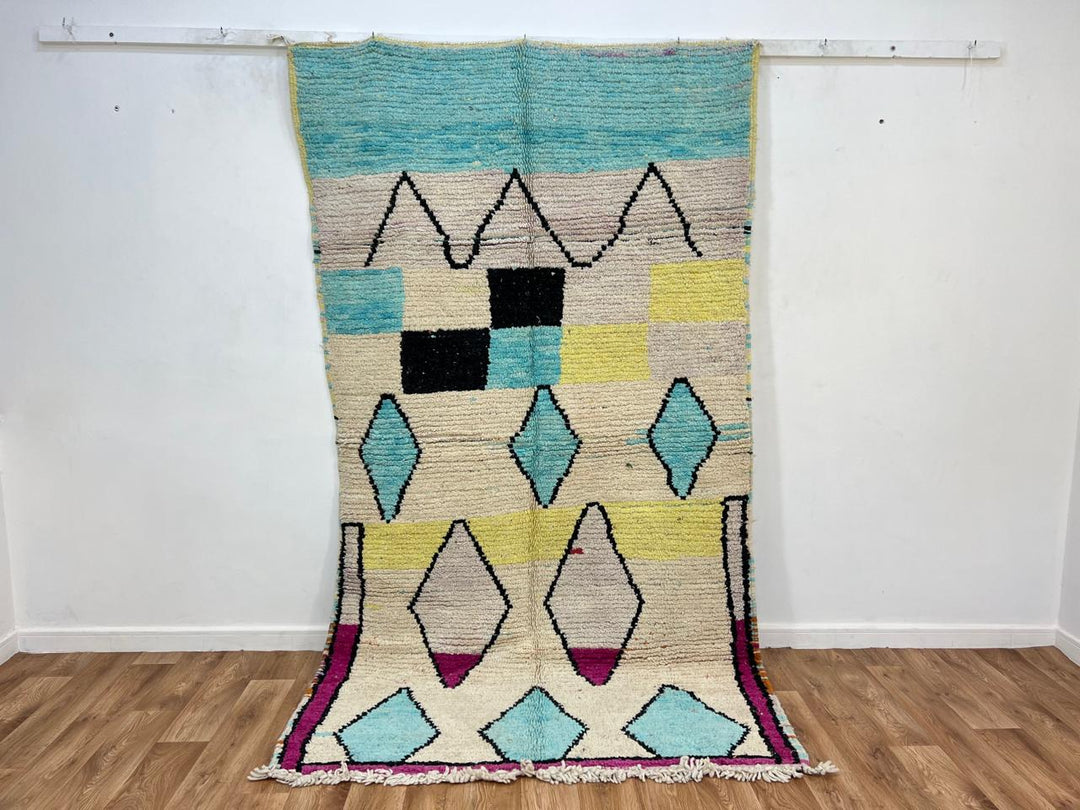 Vintage Moroccan Wool Rug – Handmade Berber 697