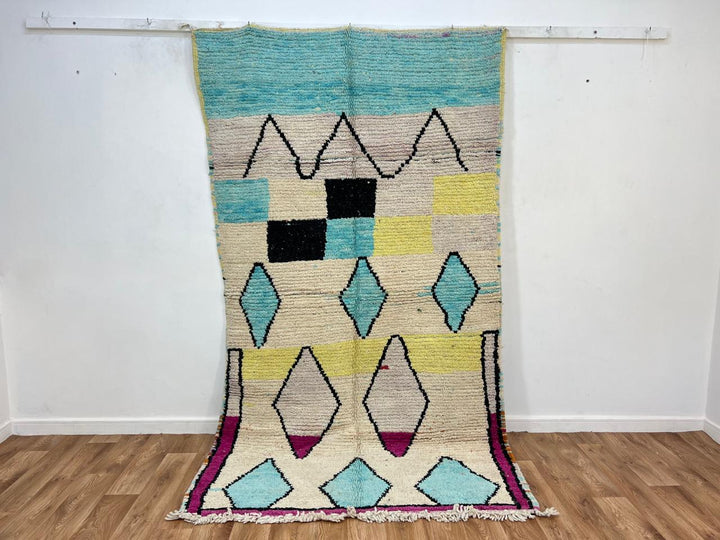 Vintage Moroccan Wool Rug – Handmade Berber 697