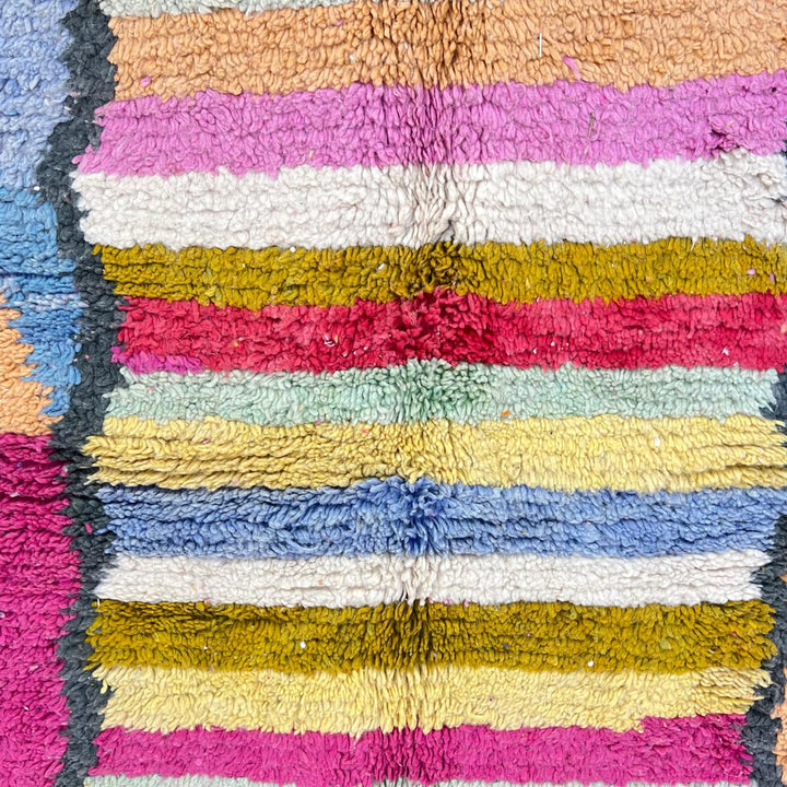 Vintage Moroccan Wool Rug – Colorful Striped Berber Carpet 840