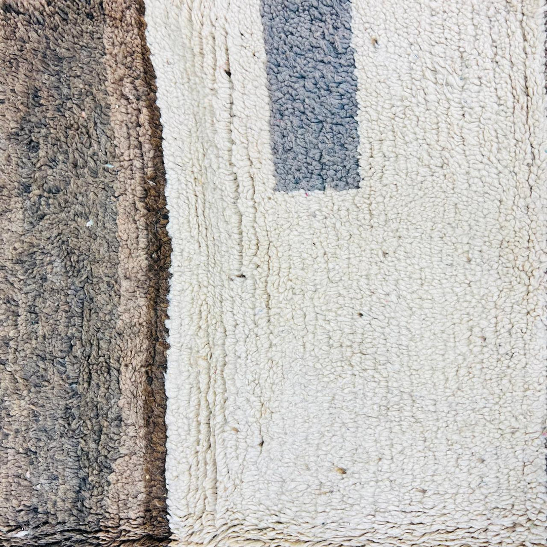 Vintage Moroccan Wool Rug – Brown &amp; Pink Abstract Design 793