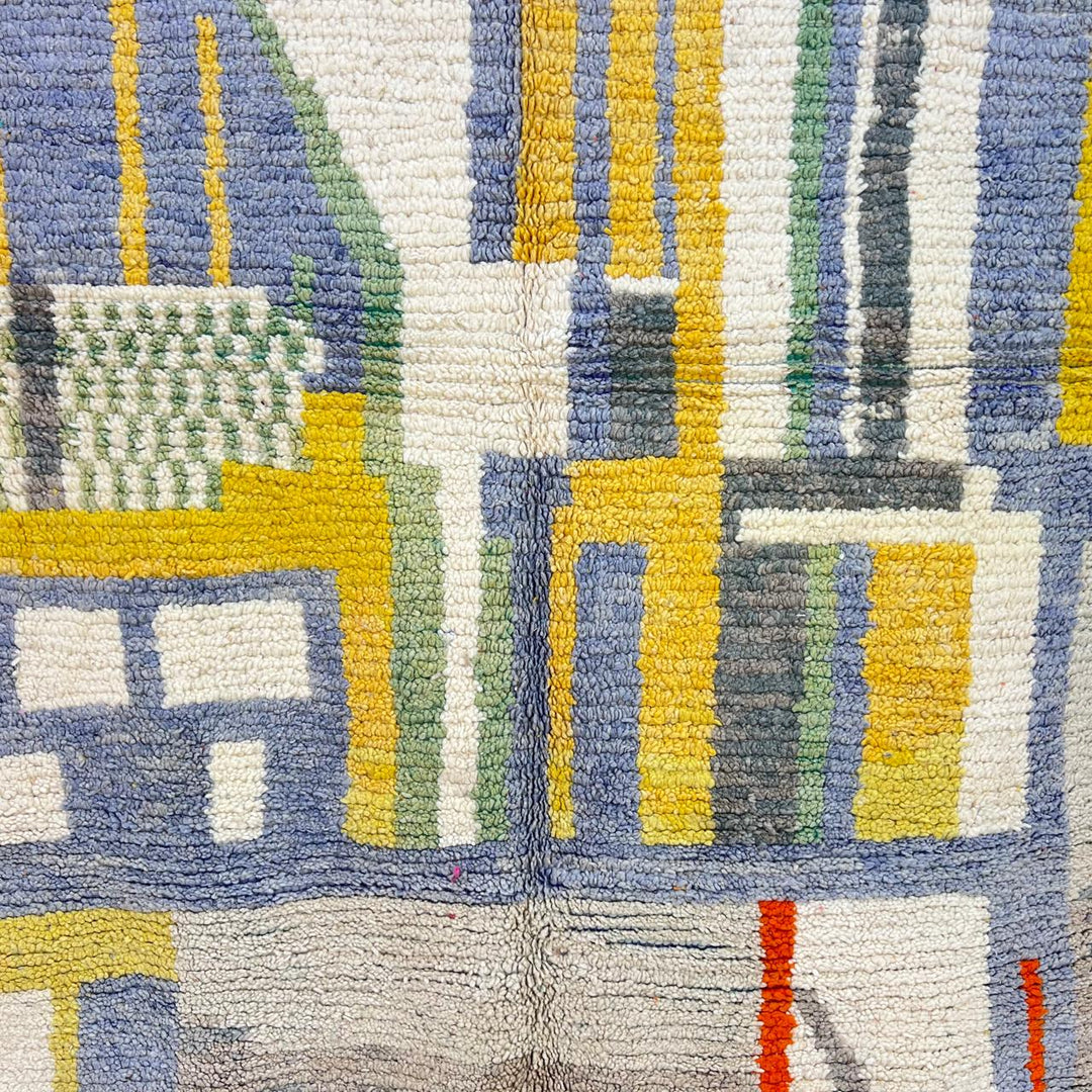 Vintage Moroccan Wool Rug – Modern Abstract Design Carpet 746
