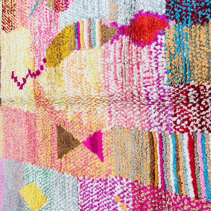 Vintage Moroccan Wool Rug – Artistic Abstract Tribal Carpet