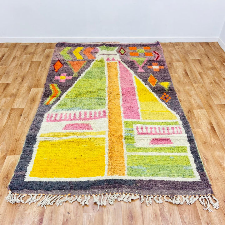 vintage moroccan berber wool rug colorful abstract handmade