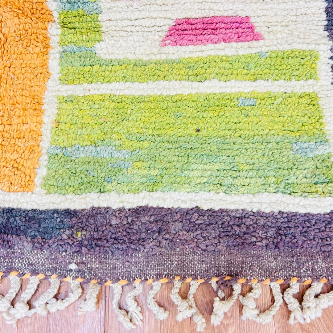 vintage moroccan berber wool rug colorful abstract handmade