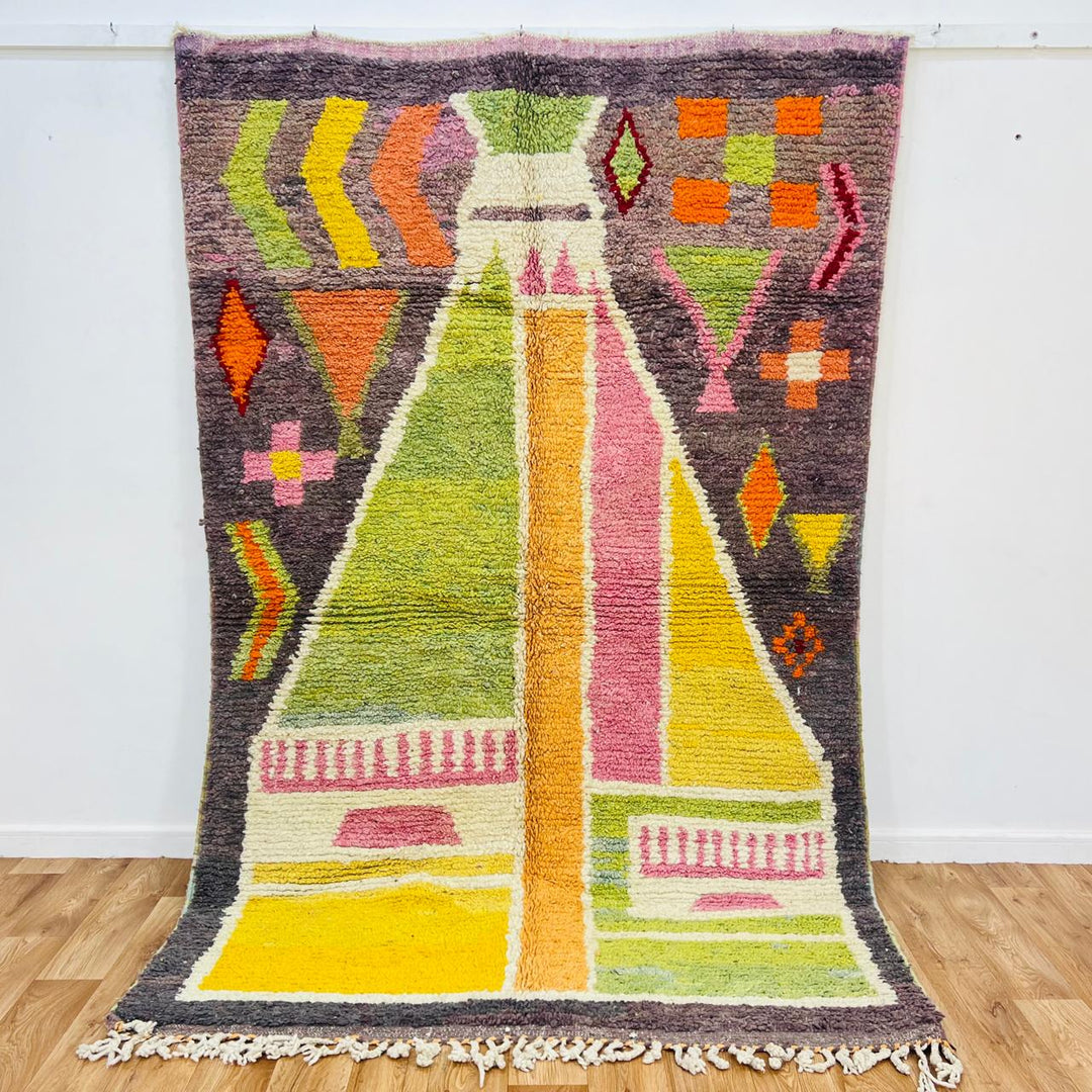 vintage moroccan berber wool rug colorful abstract handmade