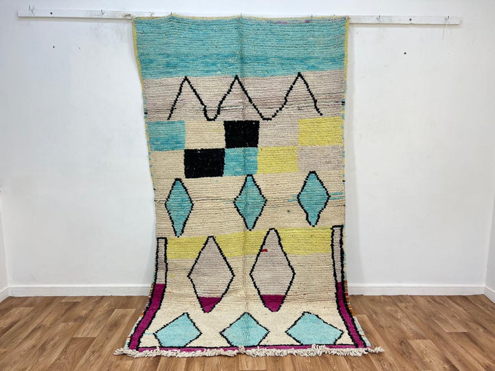 Vintage Moroccan Wool Rug – Handmade Berber 697