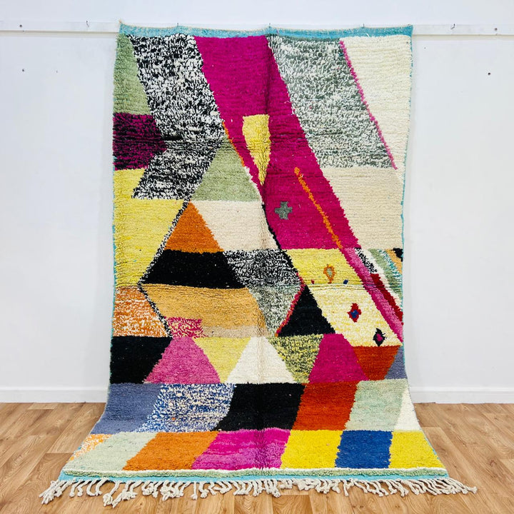 Vintage Moroccan Rug – Artistic Multicolor Berber Wool Carpet