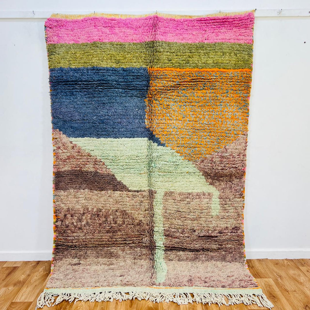 vintage moroccan berber wool rug soft pastel abstract handmade