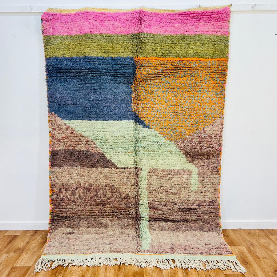 vintage moroccan berber wool rug soft pastel abstract handmade