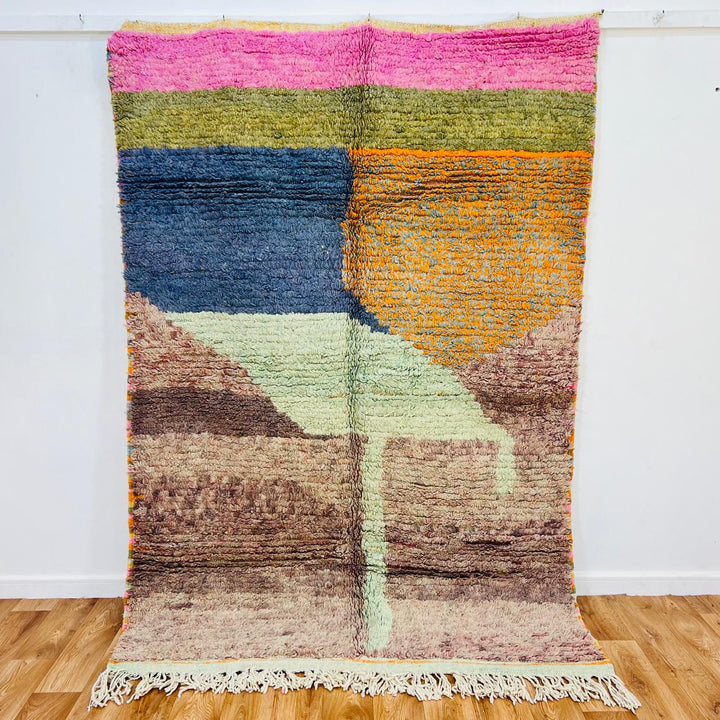 vintage moroccan berber wool rug soft pastel abstract handmade